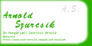 arnold szurcsik business card